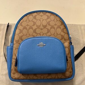 Coach Tan and Blue Women's Backpack